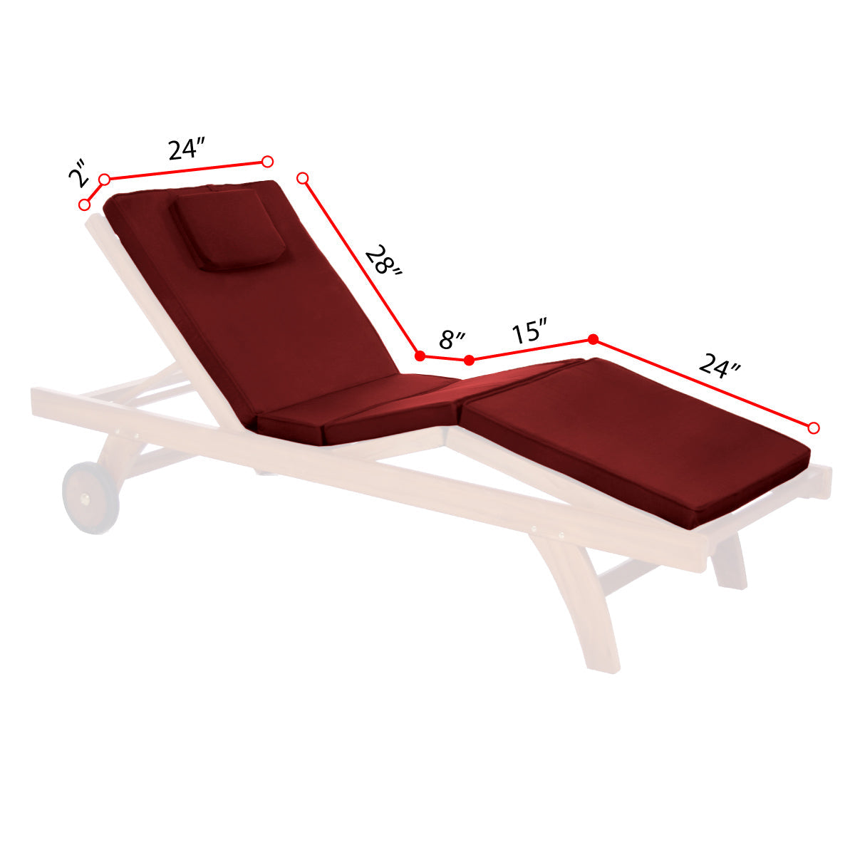 All Things Cedar Red Chaise Lounger Cushion