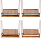 All Things Cedar Teak Swing with Blue Cushions