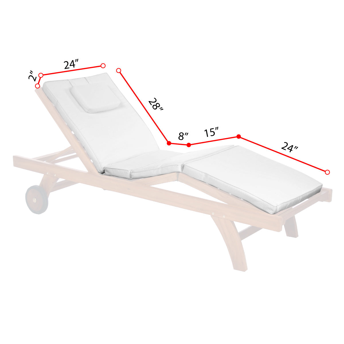 All Things Cedar White Chaise Lounger Cushion