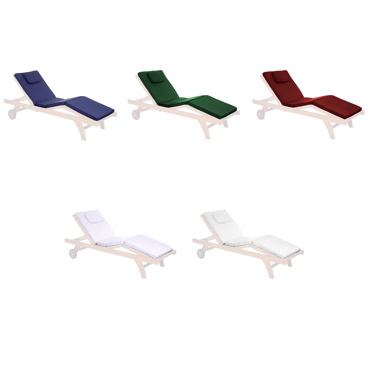 All Things Cedar White Chaise Lounger Cushion