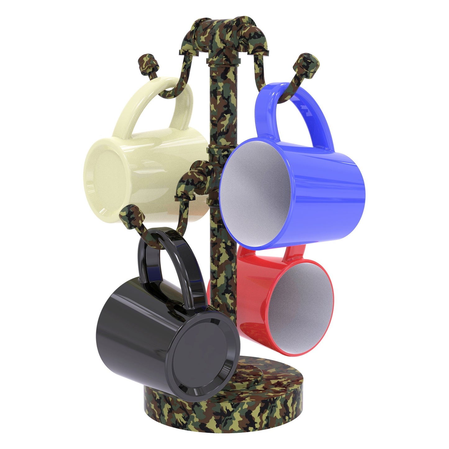 Allied Brass Camo Military Camo Countertop 4 Coffee Mug Holder