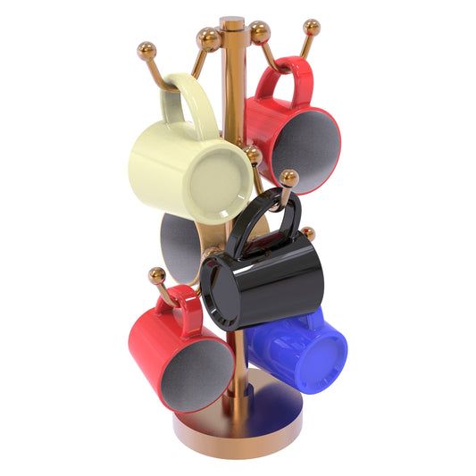 Allied Brass Countertop Brushed Bronze 6 Coffee Mug Holder