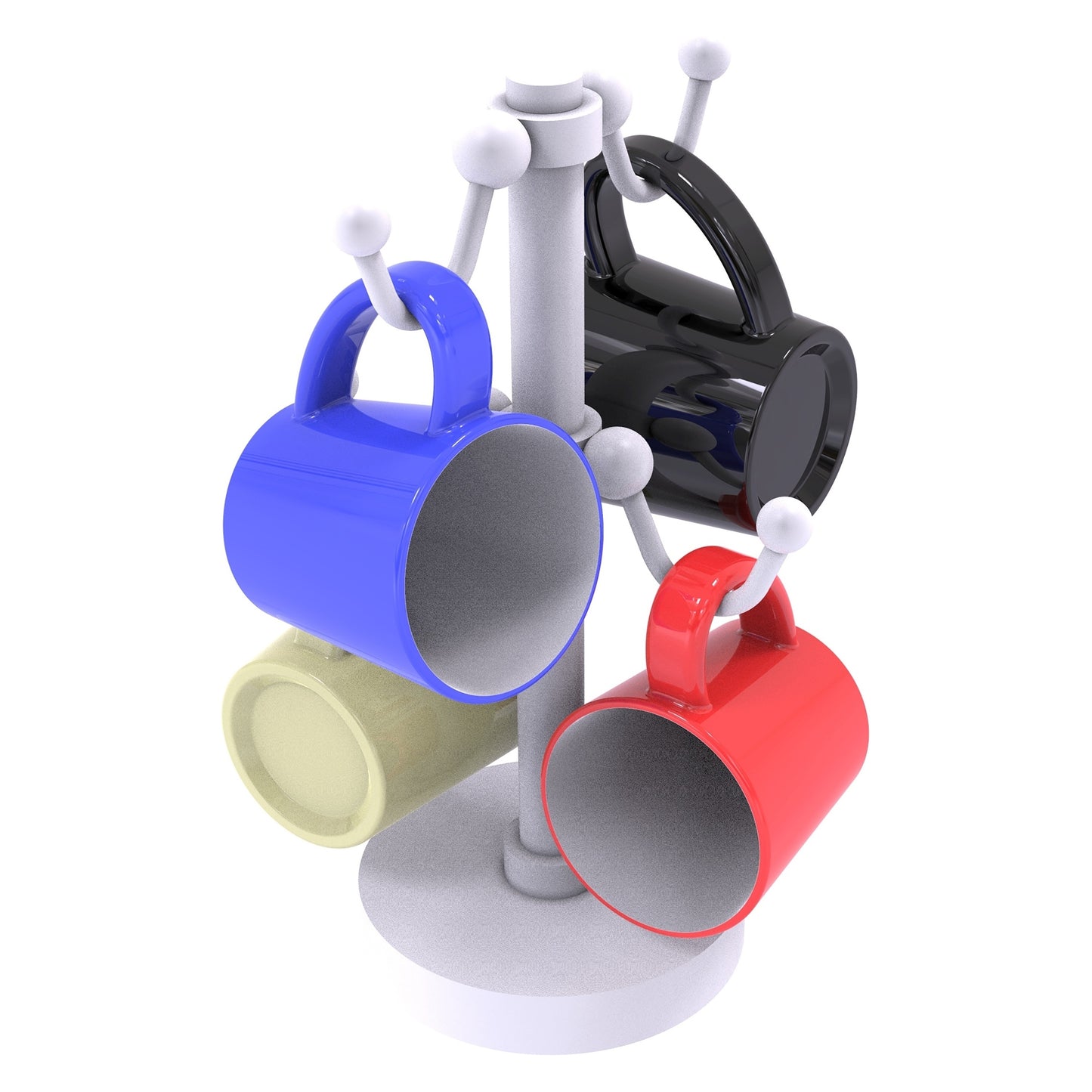 Allied Brass Countertop Matte White 4 Coffee Mug Holder