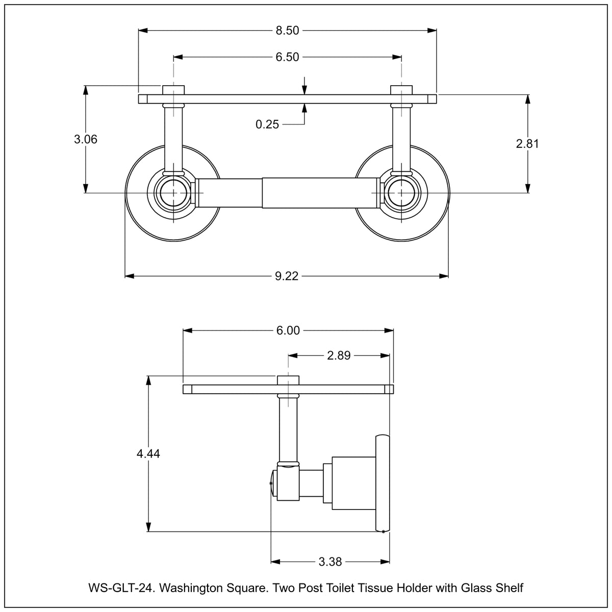 Allied Brass WS-GLT-24-WHM Washington Square 2-Post Matte White Toilet Tissue Holder