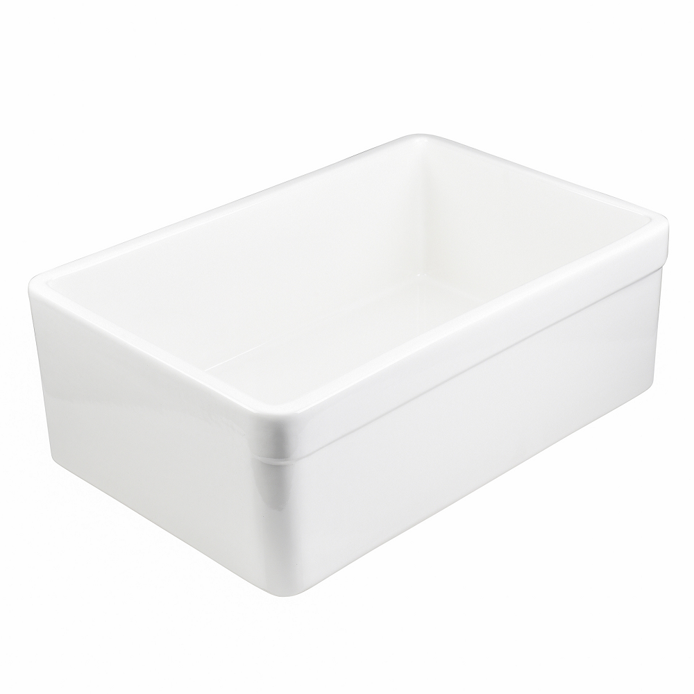 Allora USA 30" L x 20" W Reversible Fireclay Farmhouse Kitchen Sink With Basket Strainer