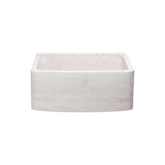 Allstone Group Beige 24″ Crema Lyon Limestone Curved Front Rectangular Farmhouse Kitchen Sink