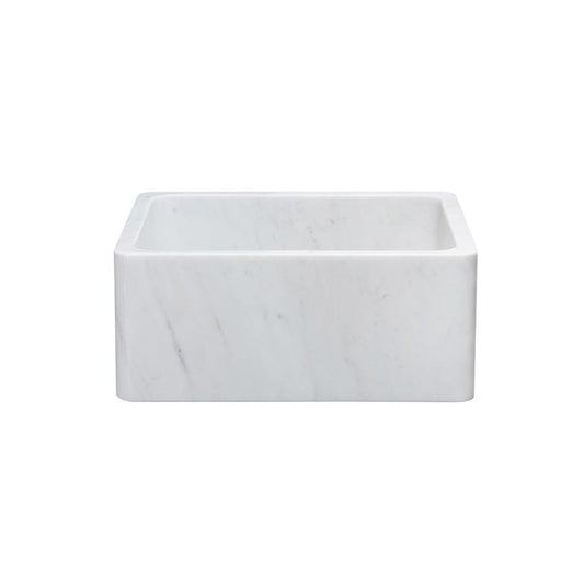 Allstone Group Carrara White 24″ Marble Straight Front Rectangular Farmhouse Kitchen Sink