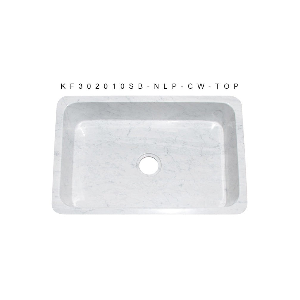 Allstone Group Carrara White 30″ Marble Straight Front Rectangular Farmhouse Kitchen Sink