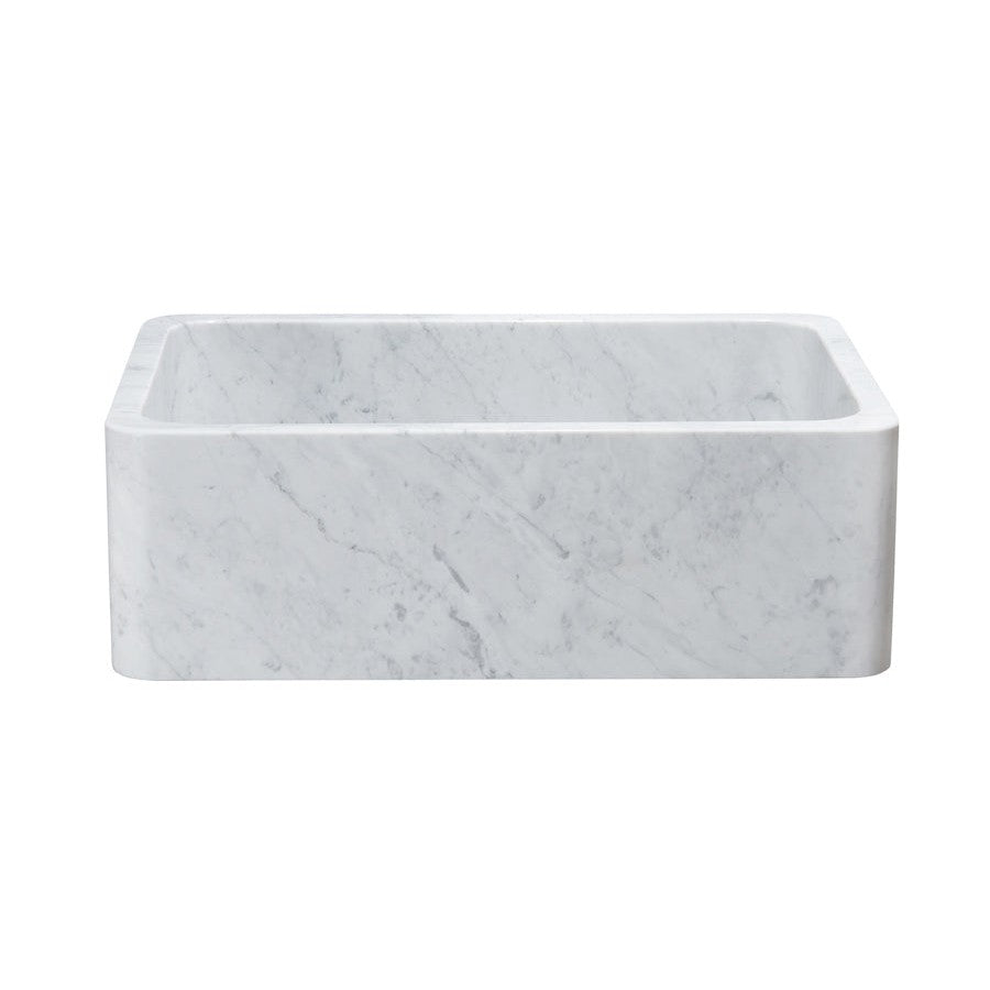 Allstone Group Carrara White 30″ Marble Straight Front Rectangular Farmhouse Kitchen Sink