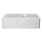 Allstone Group Carrara White 36″ Marble Straight Front 60/40 Double Basin Farmhouse Kitchen Sink