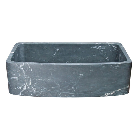 Allstone Group Charcoal Marquina 36″ Soapstone Curved Front Rectangular Farmhouse Kitchen Sink