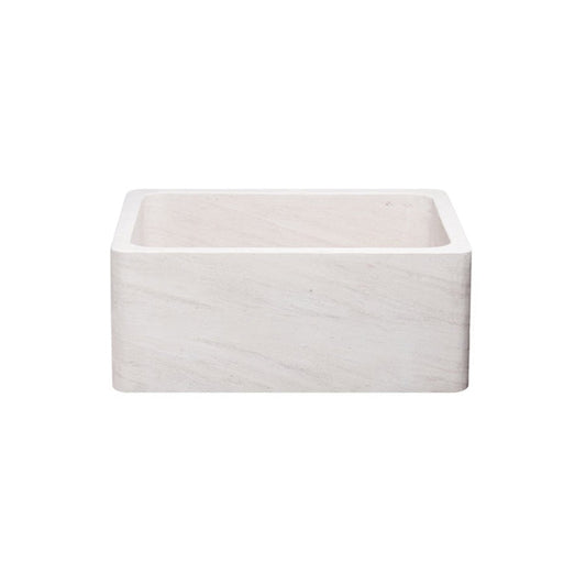 Allstone Group Crema Lyon Limestone 24″ Straight Front Rectangular Farmhouse Kitchen Sink