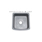 Allstone Group Gray 17″ Mercury Granite Curved Front Square Farmhouse Kitchen Sink