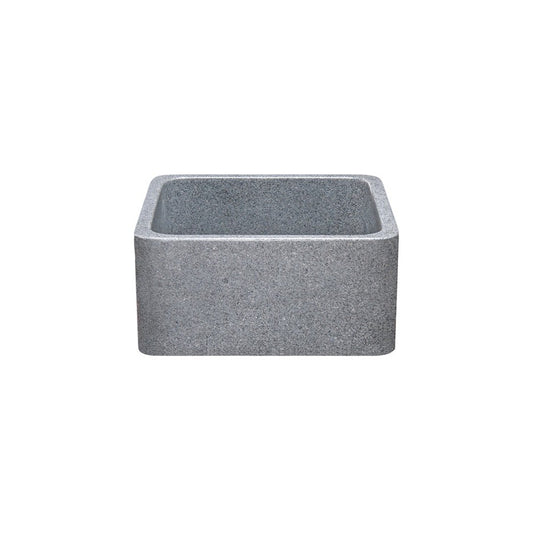 Allstone Group Gray 17″ Mercury Granite Straight Front Square Farmhouse Kitchen Sink