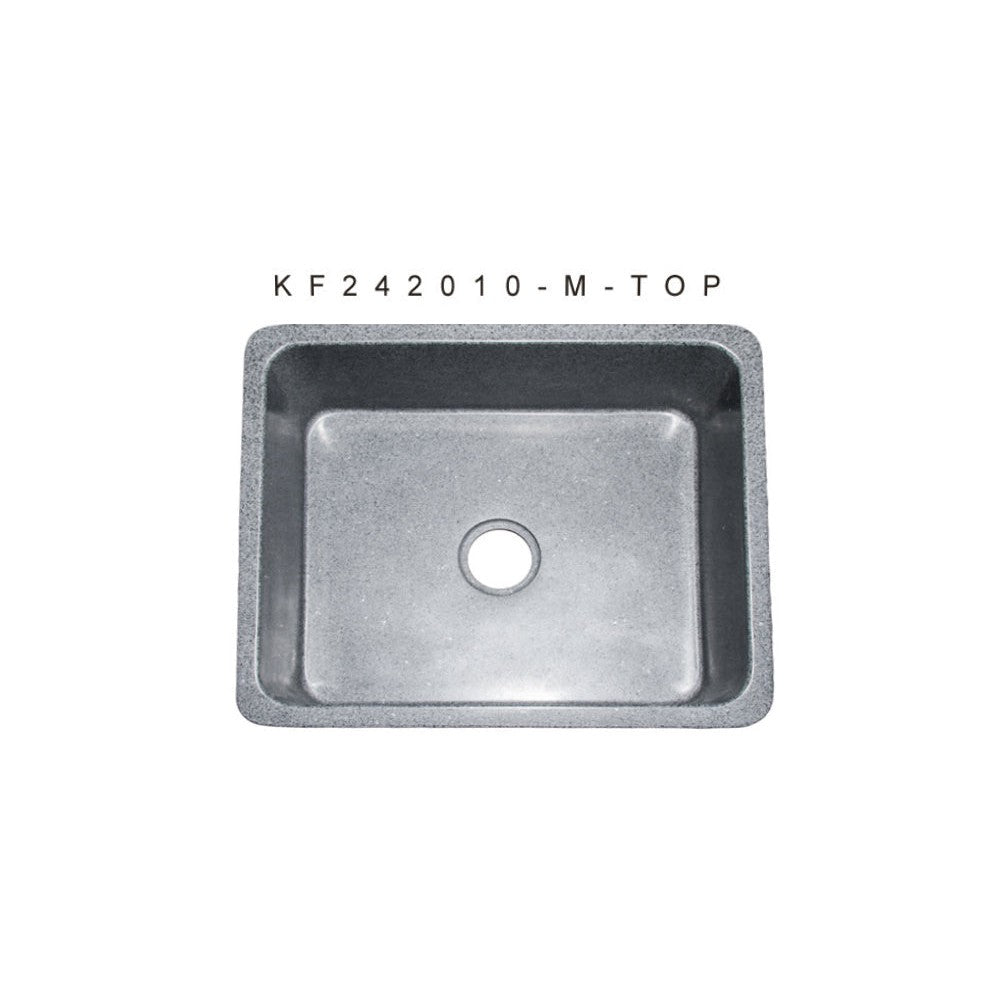 Allstone Group Gray 24″ Mercury Granite Straight Front Rectangular Farmhouse Kitchen Sink