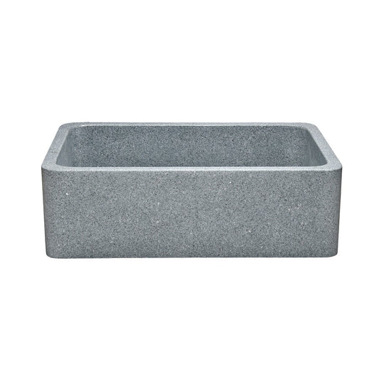 Allstone Group Gray 30″ Mercury Granite Straight Front Rectangular Farmhouse Kitchen Sink