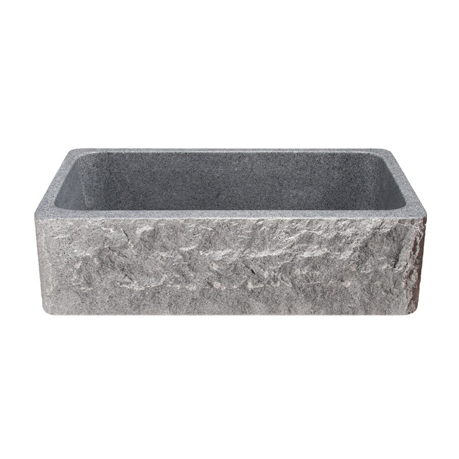 Allstone Group Gray 33″ Mercury Granite Chiseled Front Rectangular Farmhouse Kitchen Sink