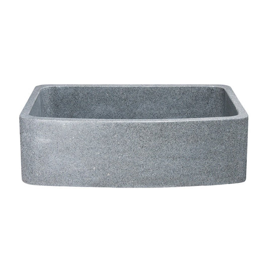 Allstone Group Gray 33″ Mercury Granite Curved Front Rectangular Farmhouse Kitchen Sink