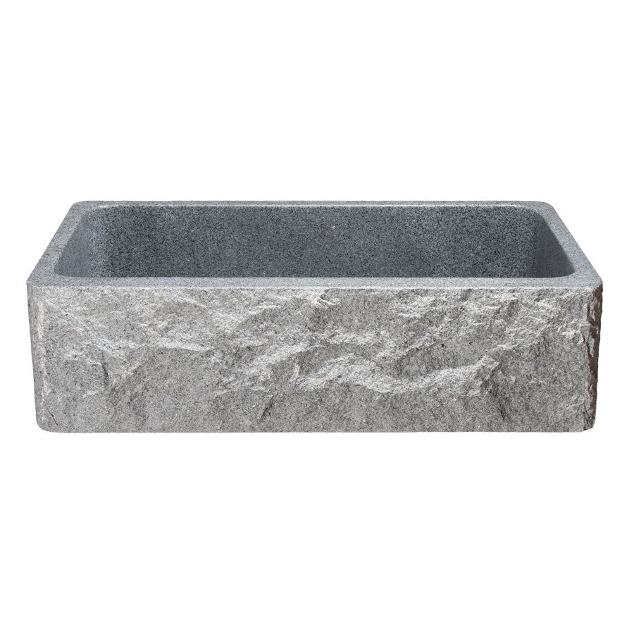 Allstone Group Gray 36″ Mercury Granite Chiseled Front Rectangular Farmhouse Kitchen Sink