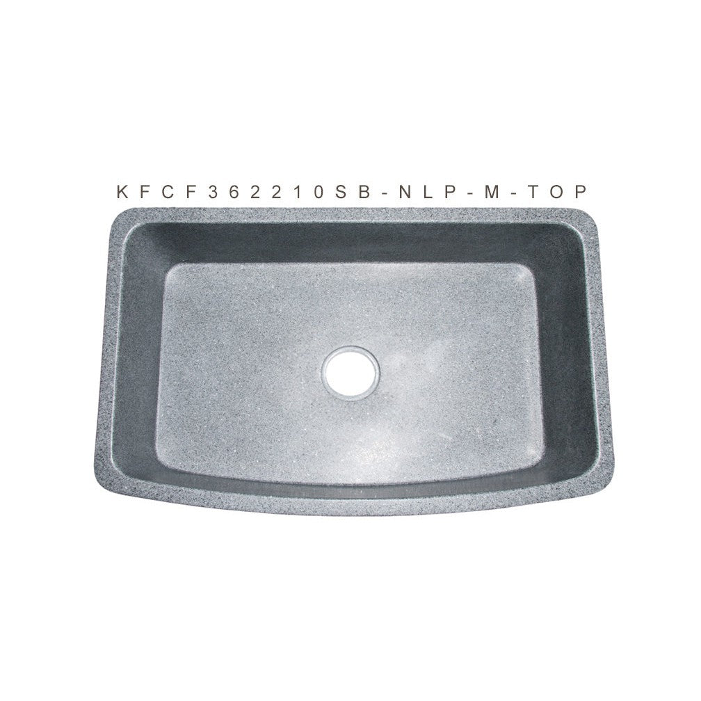 Allstone Group Gray 36″ Mercury Granite Curved Front Rectangular Farmhouse Kitchen Sink