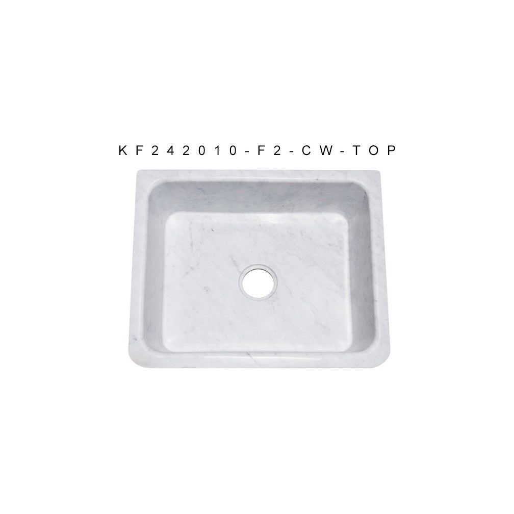 Allstone Group Marble 24″ Carrara White Floral Front Rectangular Farmhouse Kitchen Sink