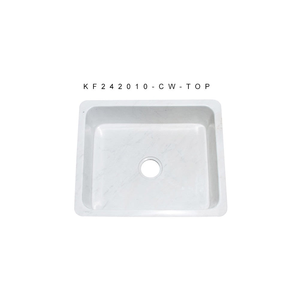 Allstone Group Marble 24″ Carrara White Straight Front Rectangular Farmhouse Kitchen Sink