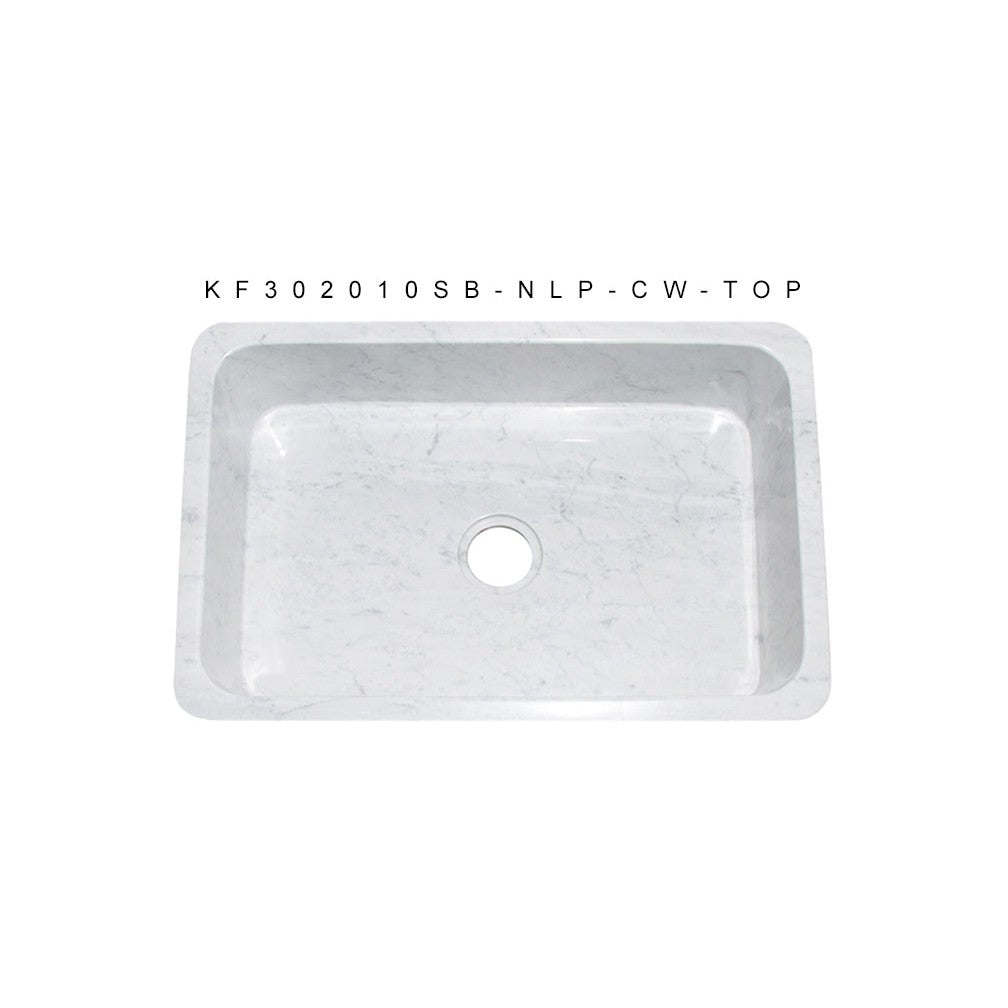 Allstone Group Marble 30″ Carrara White Straight Front Rectangular Farmhouse Kitchen Sink