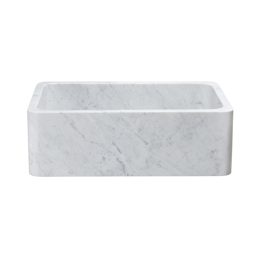 Allstone Group Marble 30″ Carrara White Straight Front Rectangular Farmhouse Kitchen Sink