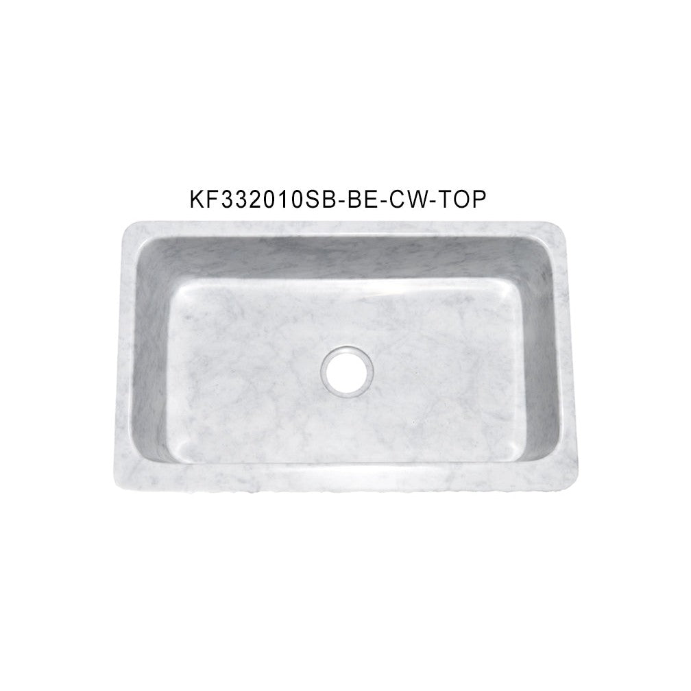 Allstone Group Marble 33″ Carrara White Chiseled Front Rectangular Farmhouse Kitchen Sink