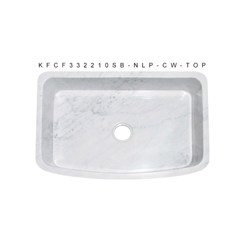 Allstone Group Marble 33″ Carrara White Curved Front Rectangular Farmhouse Kitchen Sink