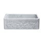 Allstone Group Marble 33″ Carrara White Floral Front Rectangular Farmhouse Kitchen Sink