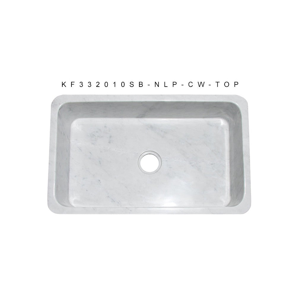 Allstone Group Marble 33″ Carrara White Straight Front Rectangular Farmhouse Kitchen Sink