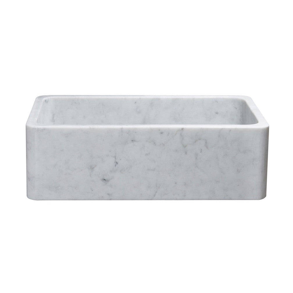 Allstone Group Marble 33″ Carrara White Straight Front Rectangular Farmhouse Kitchen Sink