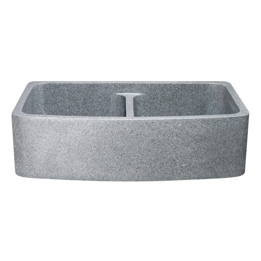 Allstone Group Mercury Granite 36″ Curved Front 50/50 Double Basin Rec ...