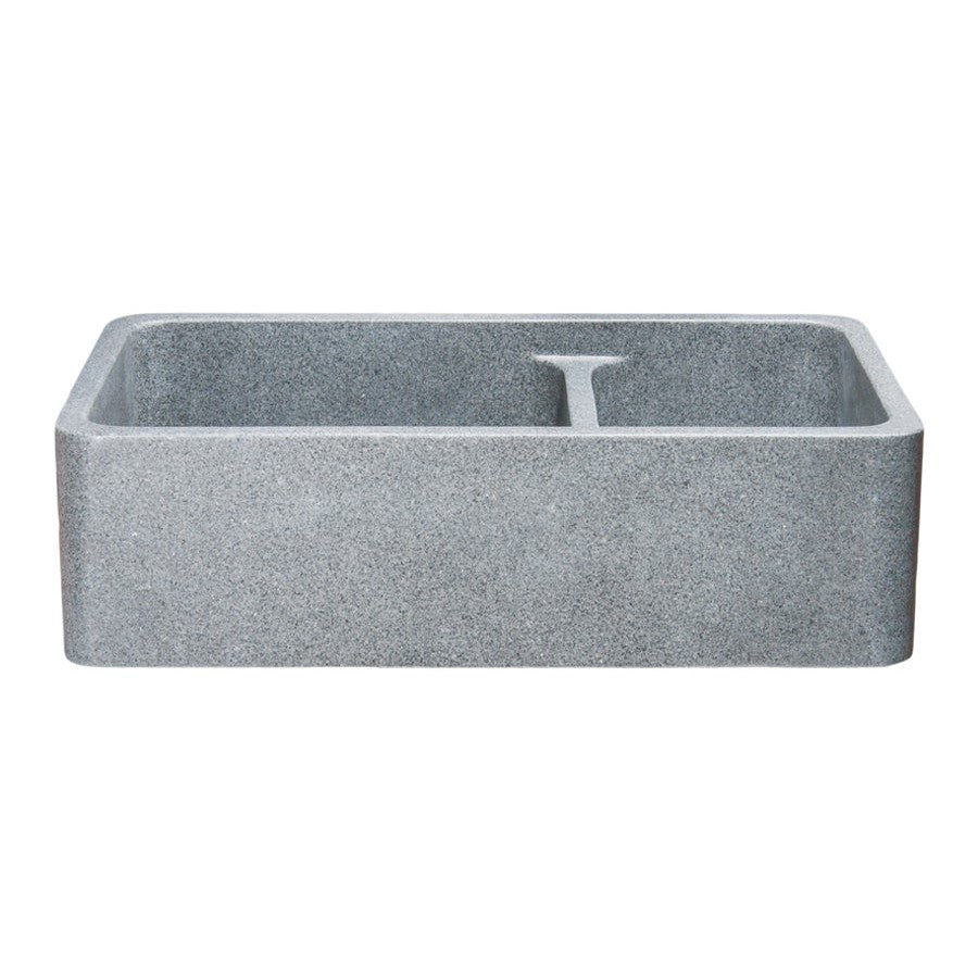 Allstone Group Mercury Granite 36″ Straight Front 60/40 Double Basin R ...