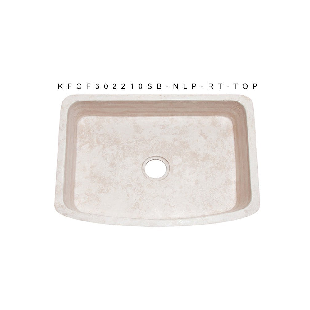 Allstone Group Roma Travertine 30″ Curved Front Rectangular Farmhouse Kitchen Sink