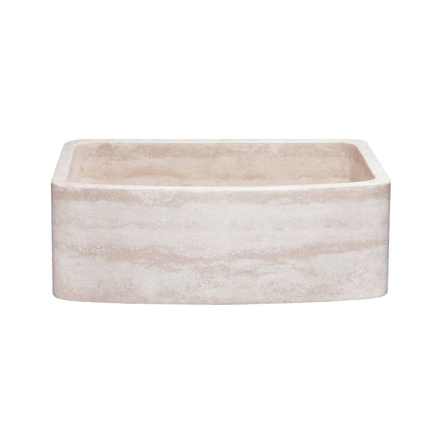 Allstone Group Roma Travertine 30″ Curved Front Rectangular Farmhouse Kitchen Sink