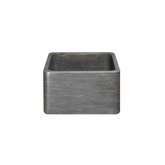 Allstone Group Smoke Brown Limestone 17″ Straight Front Square Farmhouse Kitchen Sink