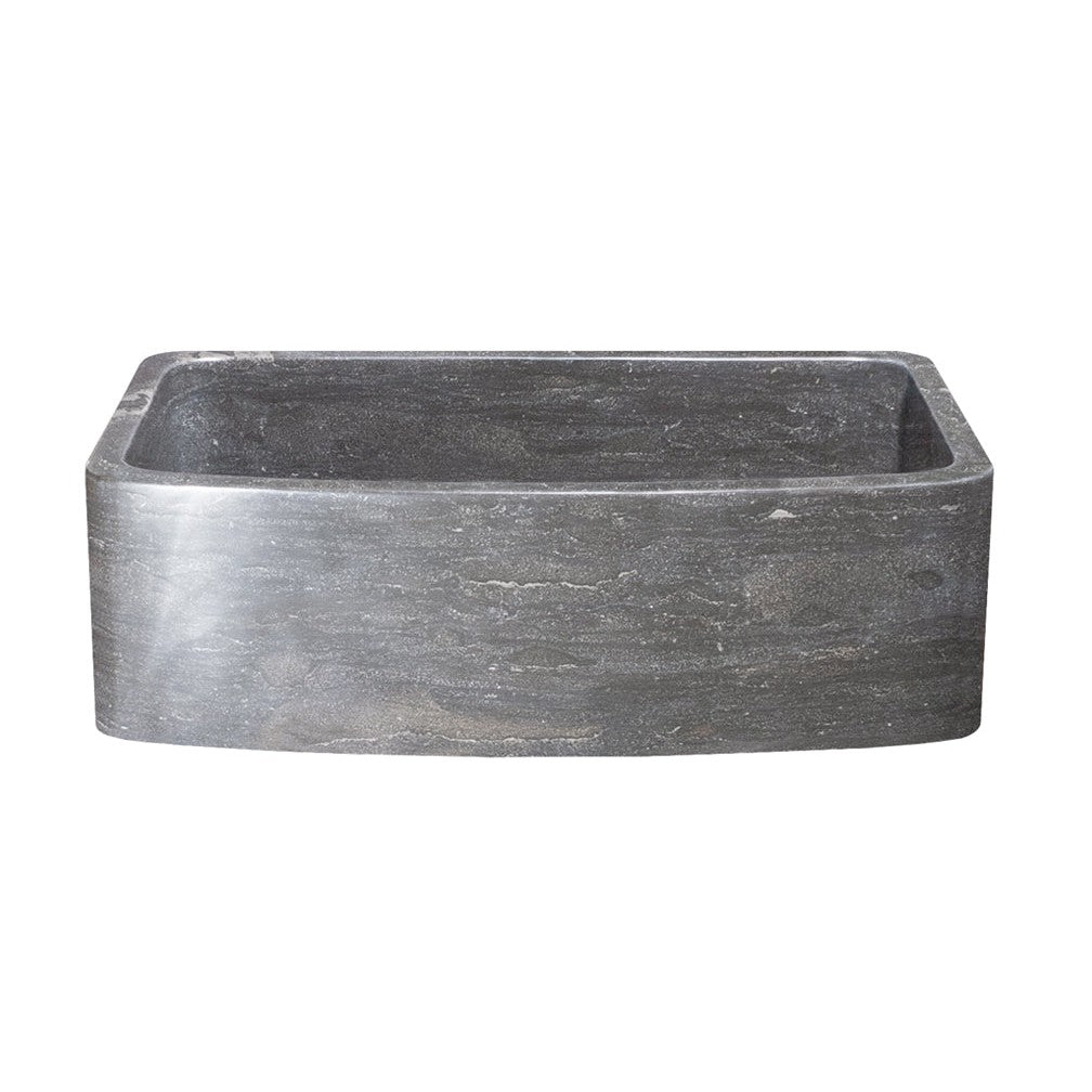 Allstone Group Smoke Brown Limestone 33″ Curved Front Rectangular Farmhouse Kitchen Sink