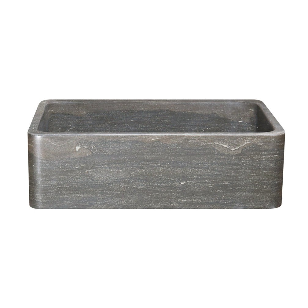 Allstone Group Smoke Brown Limestone 33″ Straight Front Rectangular Farmhouse Kitchen Sink