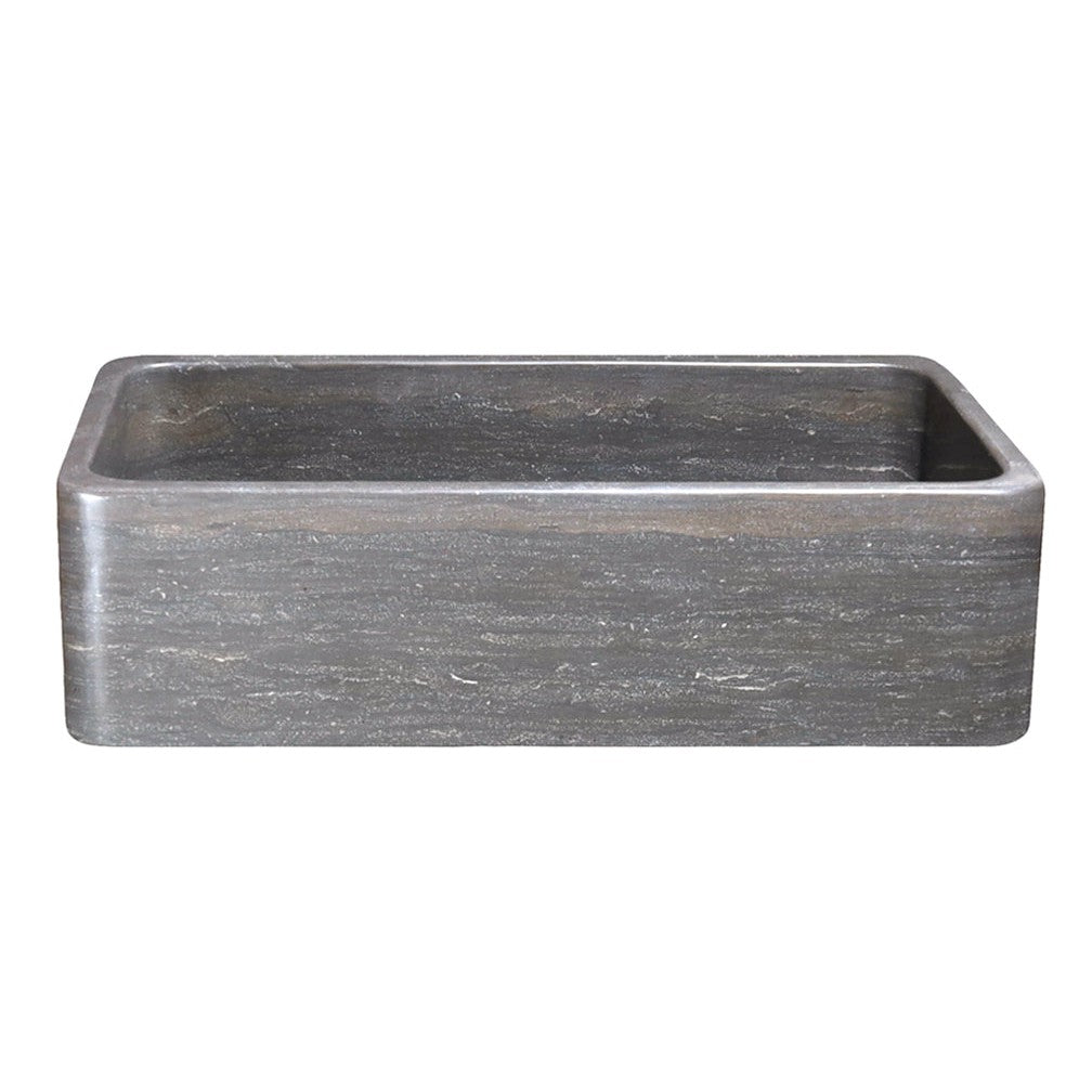 Allstone Group Smoke Brown Limestone 36″ Straight Front Rectangular Farmhouse Kitchen Sink