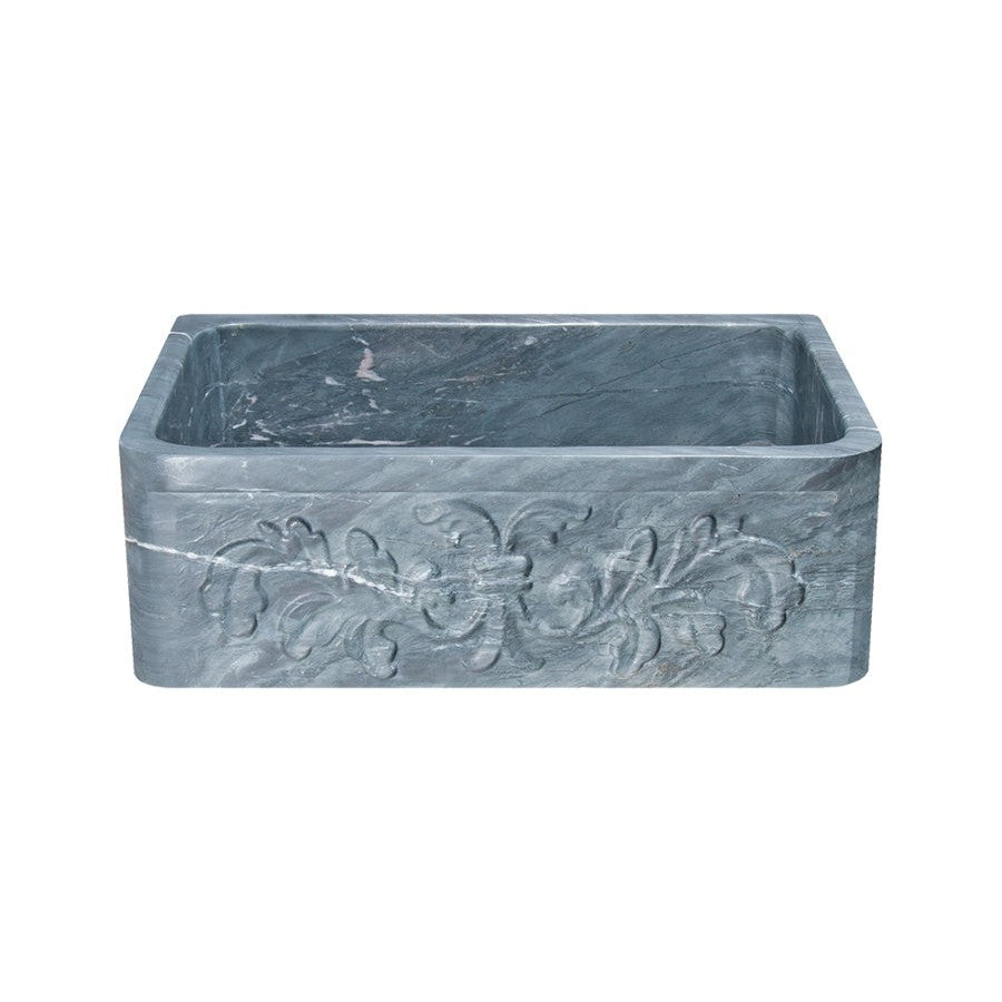 Allstone Group Soapstone 30″ Charcoal Marquina Floral Front Rectangular Farmhouse Kitchen Sink