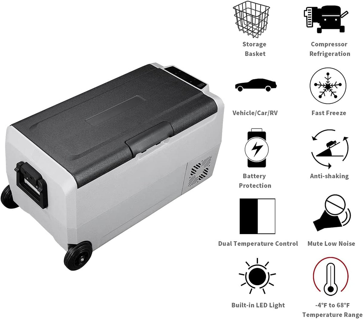 Alpicool T36 34L/36QT Flexible Dual Zone Portable Car Fridge