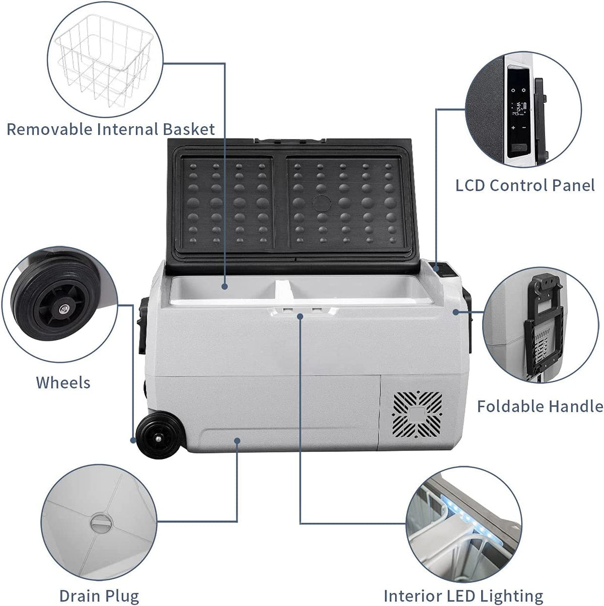 Alpicool T36 34L/36QT Flexible Dual Zone Portable Car Fridge