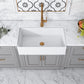 Altair Kosula 36" Rectangular White Ceramic Farmhouse Sink