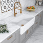 Altair Trento 33" Rectangular White Ceramic Farmhouse Sink