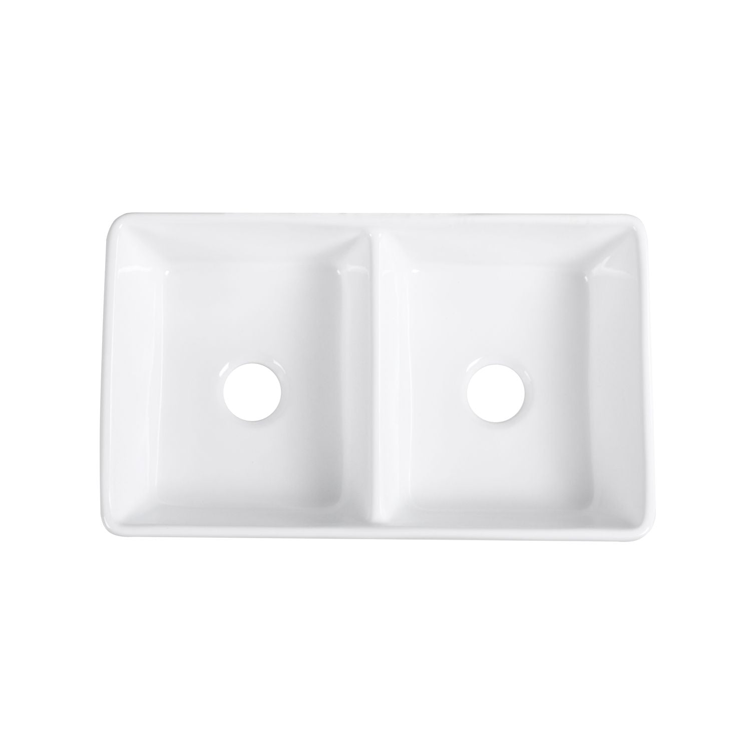 Altair Trieste 32" Rectangular White Ceramic Double Farmhouse Sink