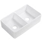Altair Trieste 32" Rectangular White Ceramic Double Farmhouse Sink