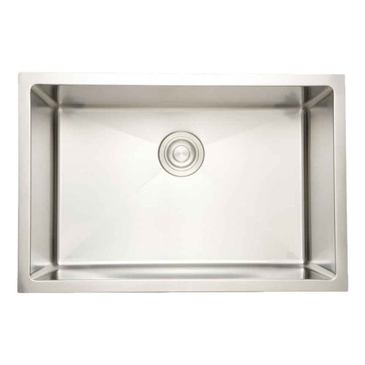 American Imaginations 23" x 23" Chrome Single Bowl Stainless Steel Kitchen Sink