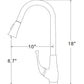 American Imaginations AI-16747 4" Chrome Oval Stainless Steel Transitional Kitchen Sink Faucet